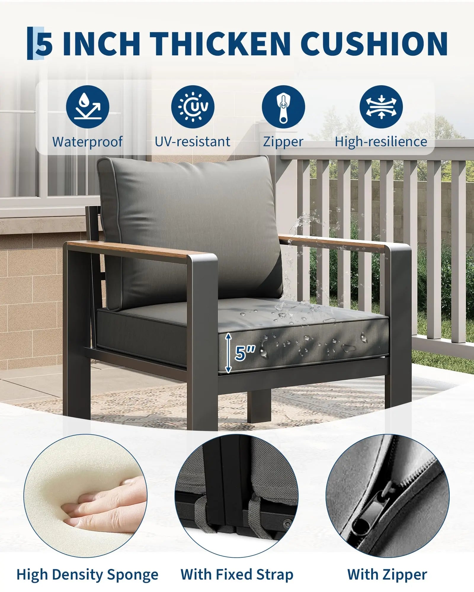 7 Seat Aluminum Patio Furniture Set