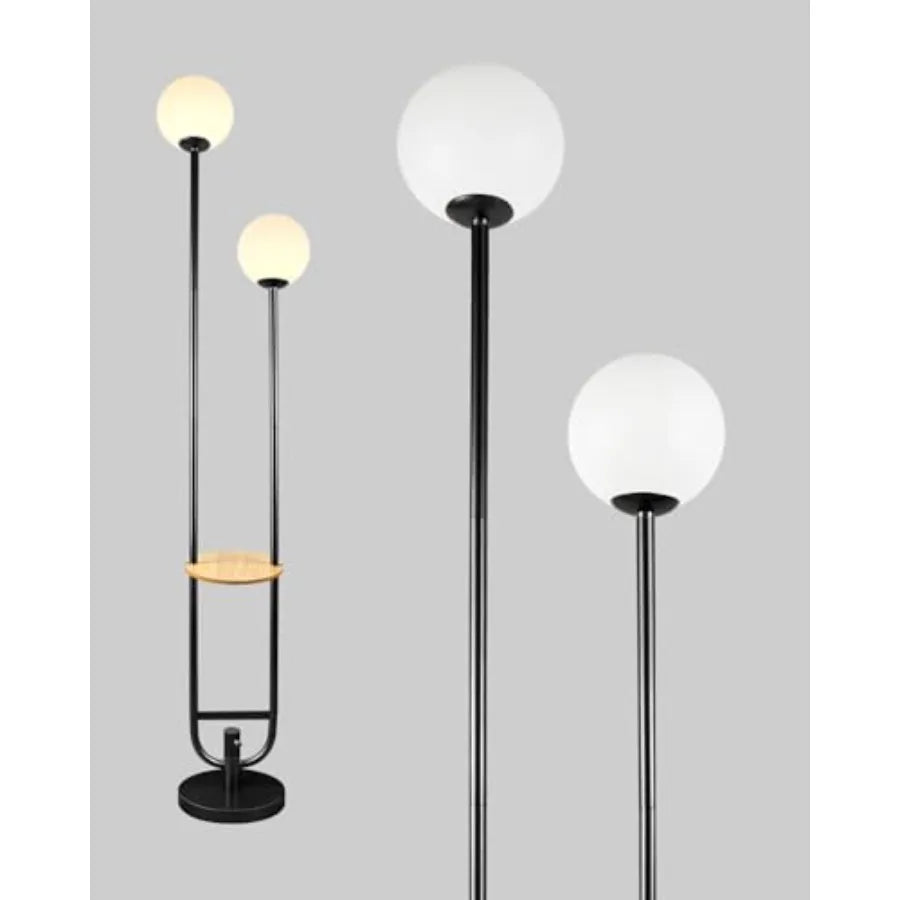 63Inch Floor Lamp Dimmable Gold Floor Lamp with 5Lbs Heavy Base for Living Room 2-Light Mid Century Modern Tall Standing Lamp w