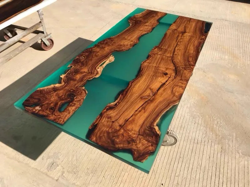 Live Edge Epoxy Resin Dining Tables Solid Walnut Wood Slab