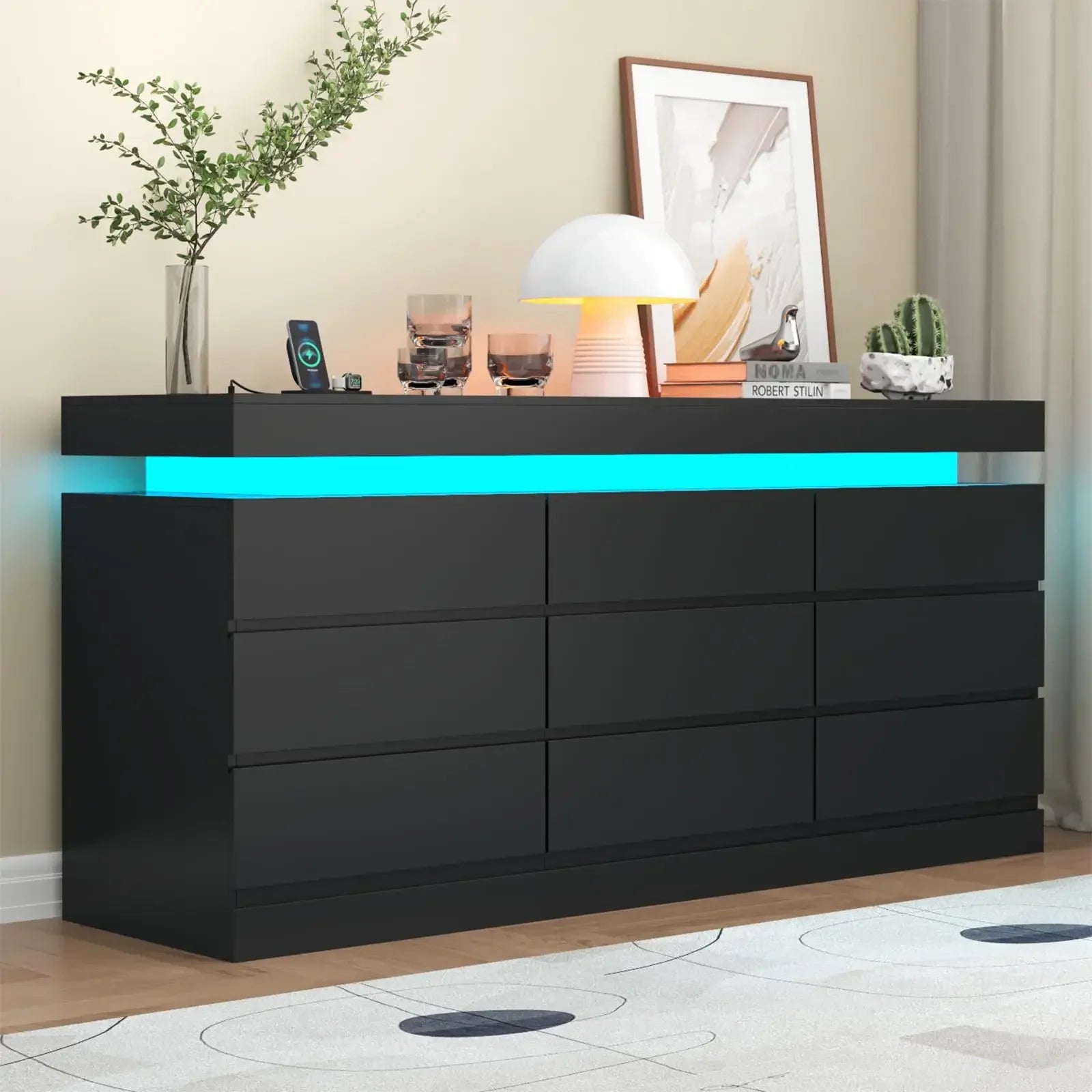 9 Drawer Dresser with Power Outlet