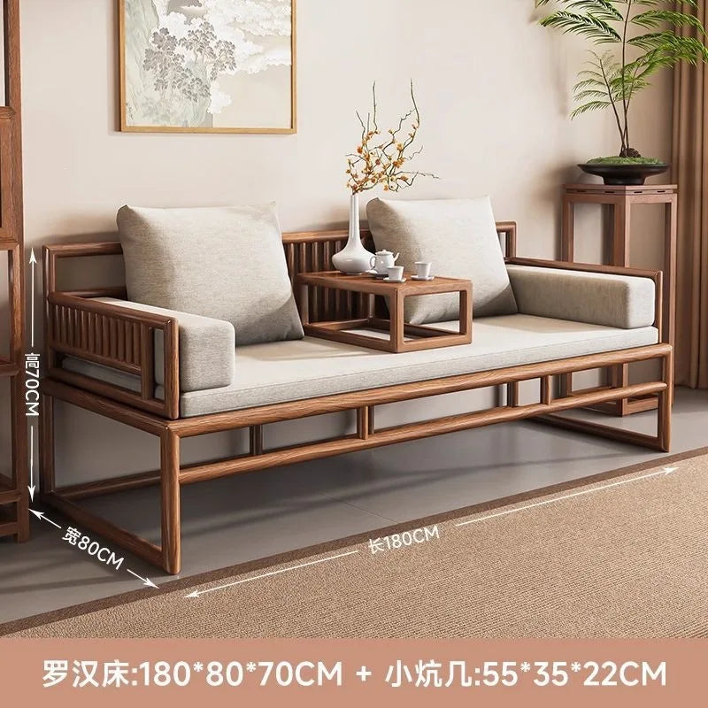 New Chinese Solid Wood Sofa Bed Coffee Table Combination