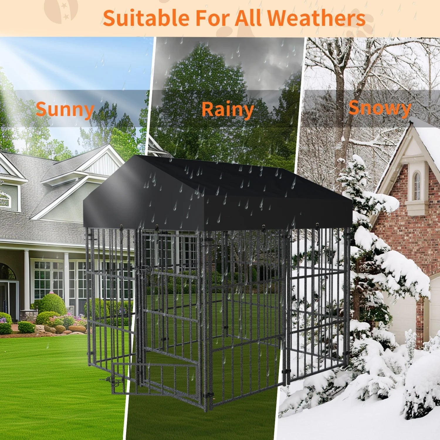 Outdoor Dog Kennel with Roof