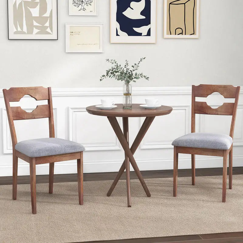 Dining Chair Set of 2 Fabric Upholstered