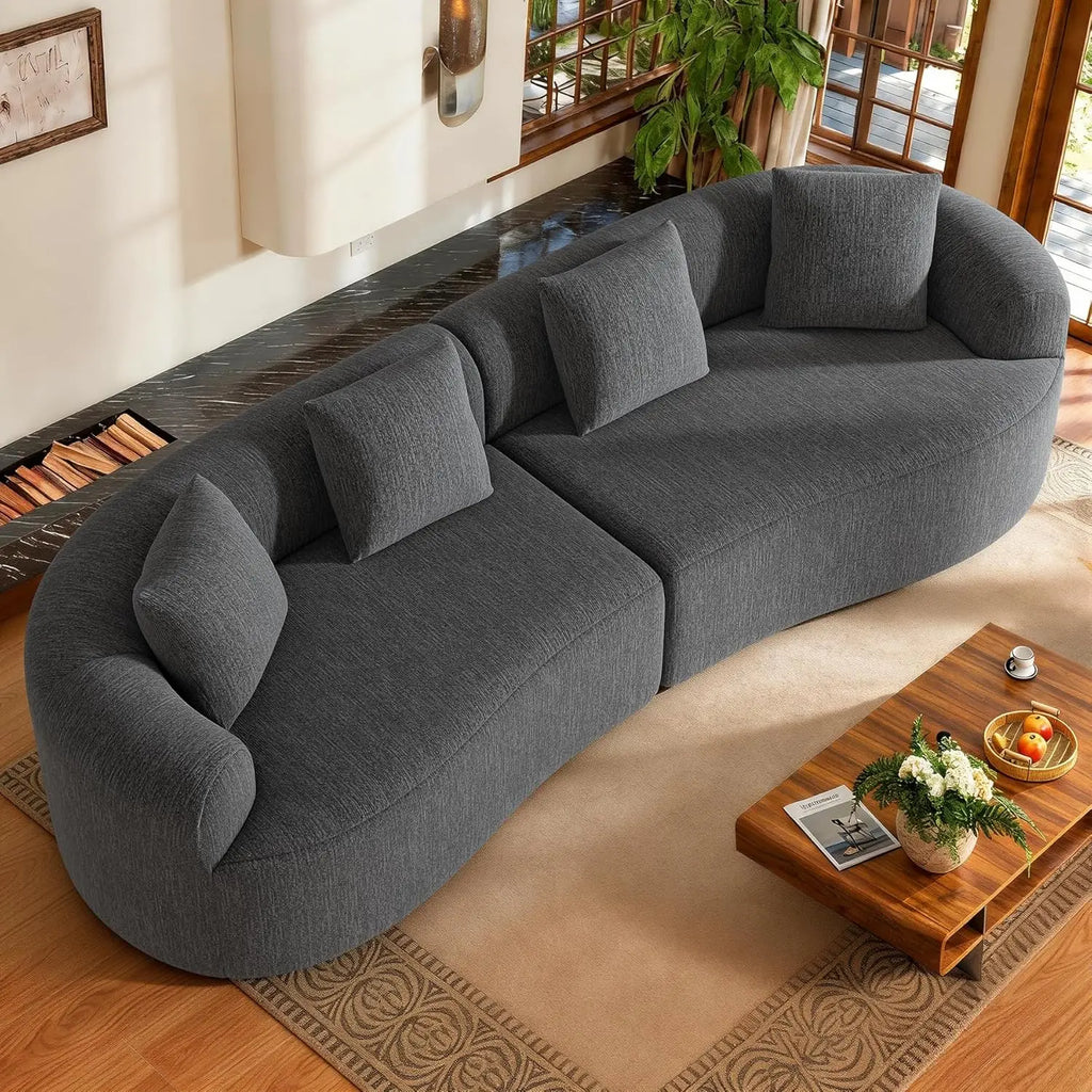 110” Modern Curved Sofa, Oversized, Couch
