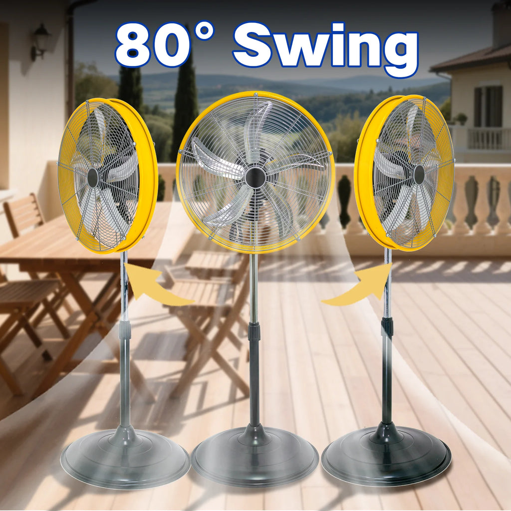 4900 CFM 20" High Velocity Industrial Pedestal Fan