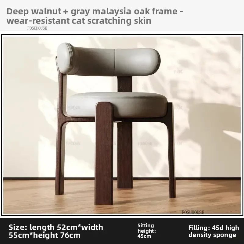 Solid Wood Dining Room Backrest Chairs