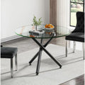 Round Tempered Glass Dining Table for 2