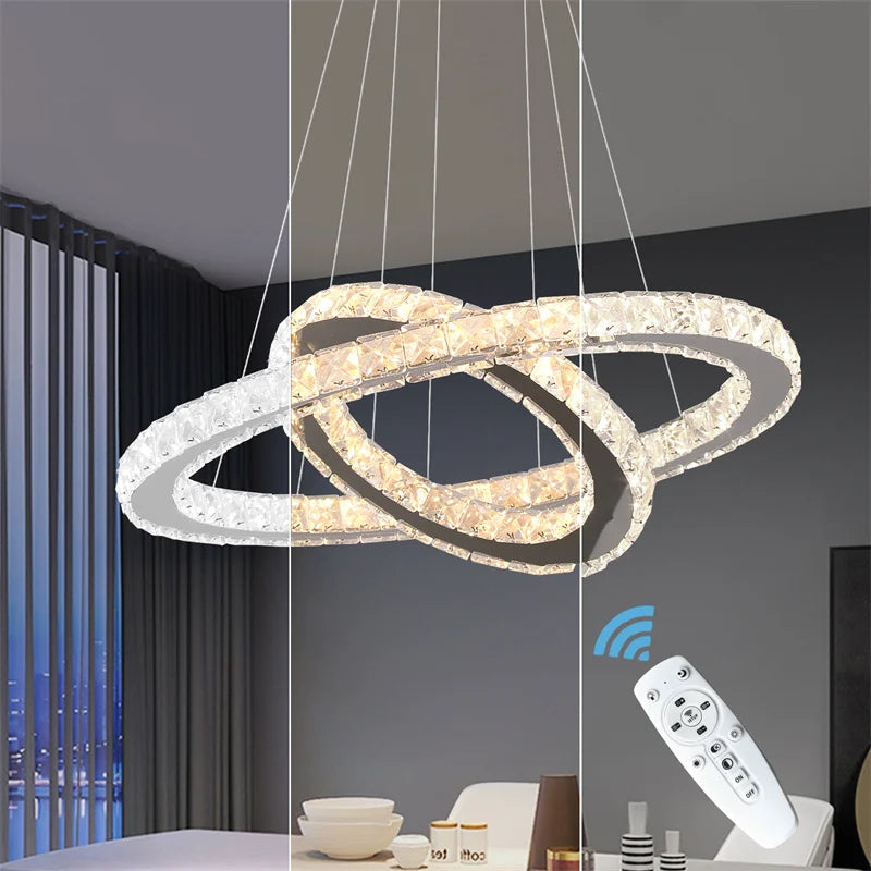 Modern Crystal Rings Led Chandelier
