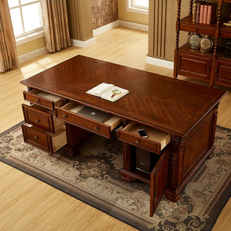 American solid wood desk boss big Executive desk and Chair