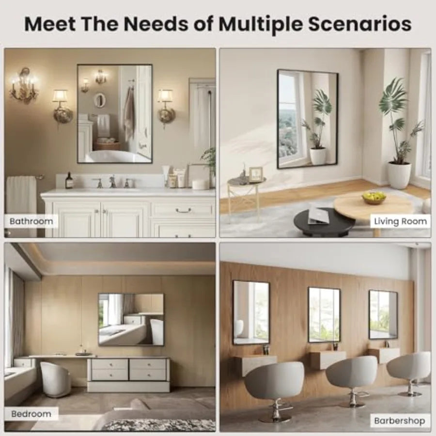 Rectangle Bathroom Vanity Mirror, Hangs Vertically or Horizontally