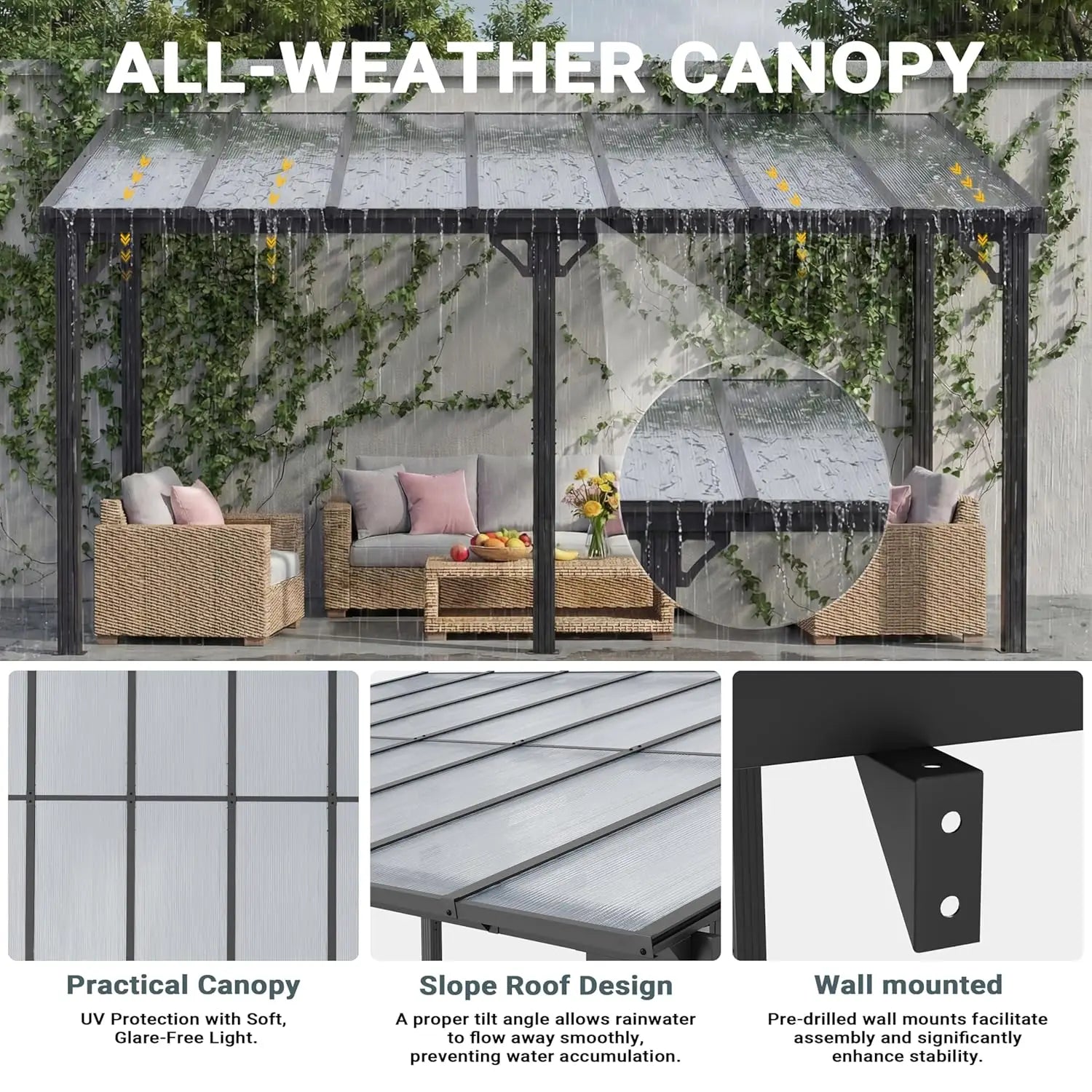 Lean to Gazebo, Pergolas and Gazebos  Awnings for Patio