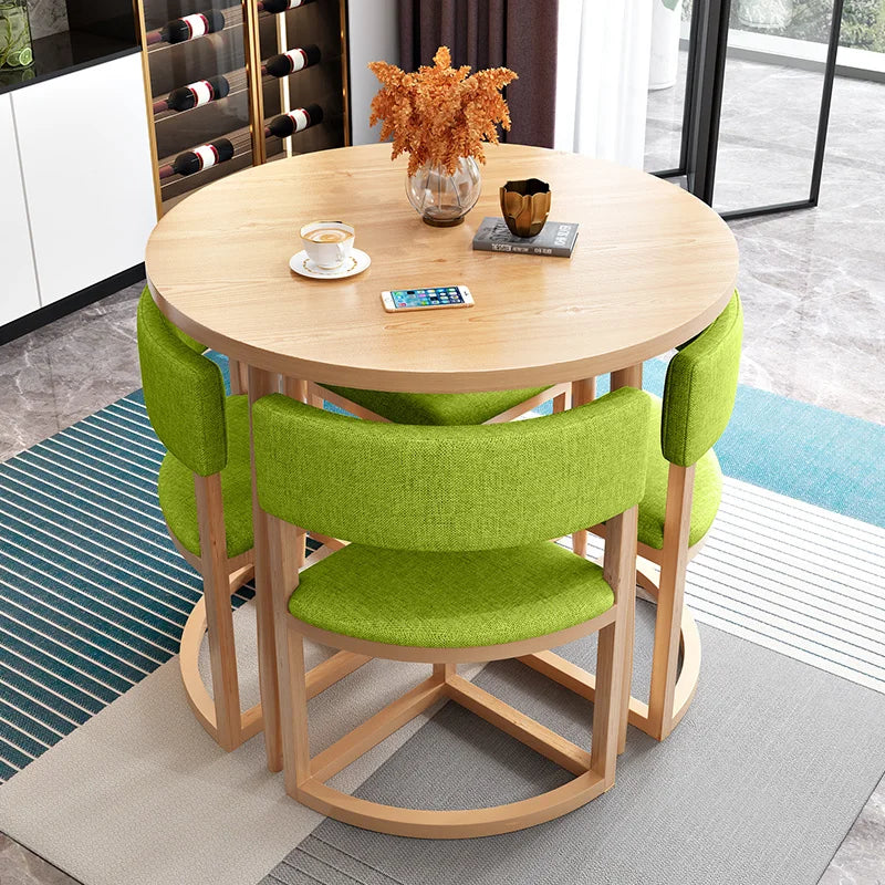 Round Kitchen Dining Table Set with four Chairs