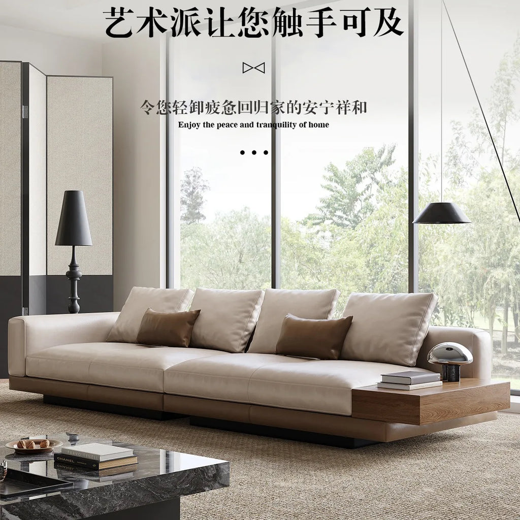 Connelly Leather Italian Minimalist Sofa