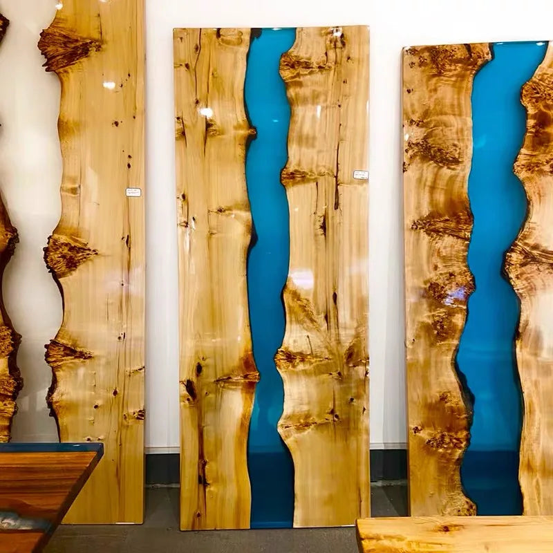 Live Edge Epoxy Resin Dining Tables Solid Walnut Wood Slab