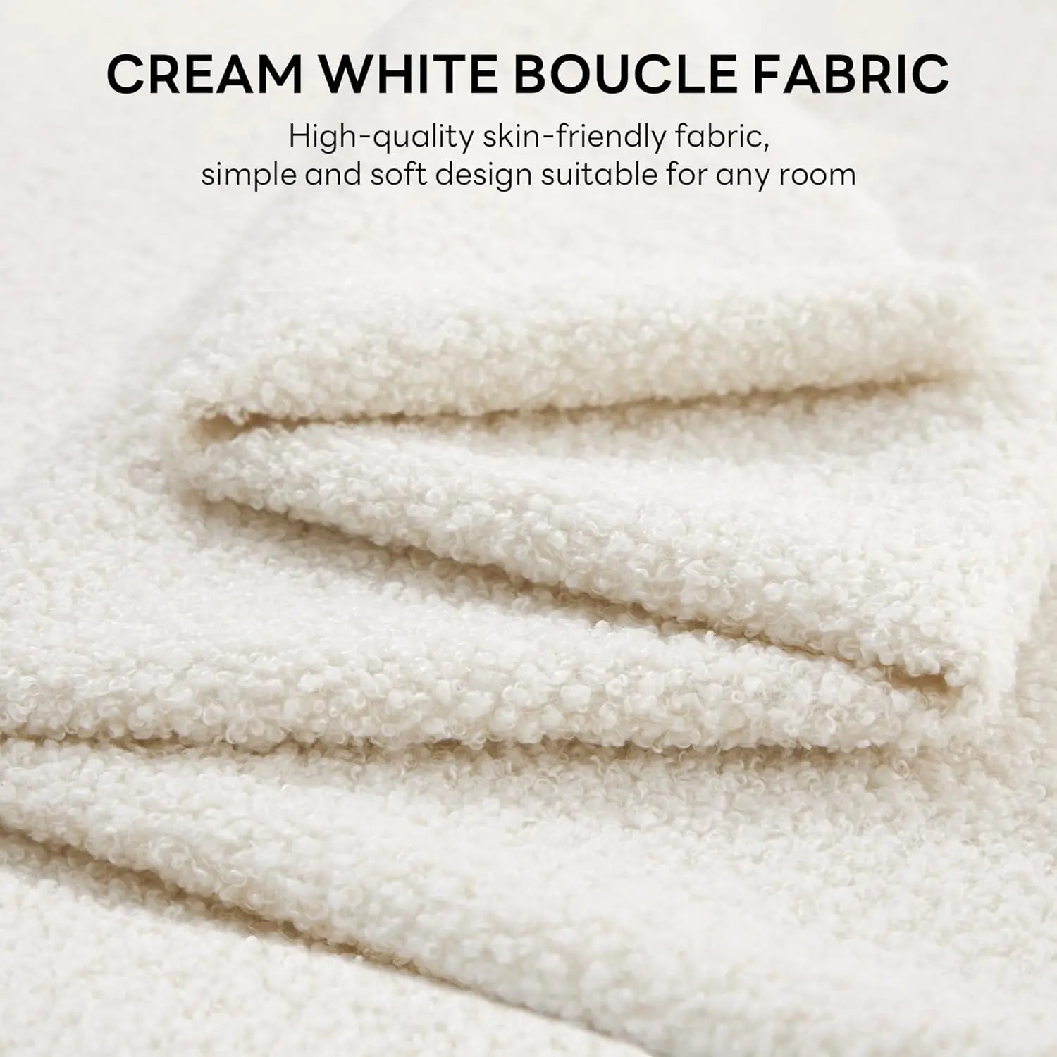 Twin XL Bed Frame with Bouclé Storage Headboard and Charging Station,
