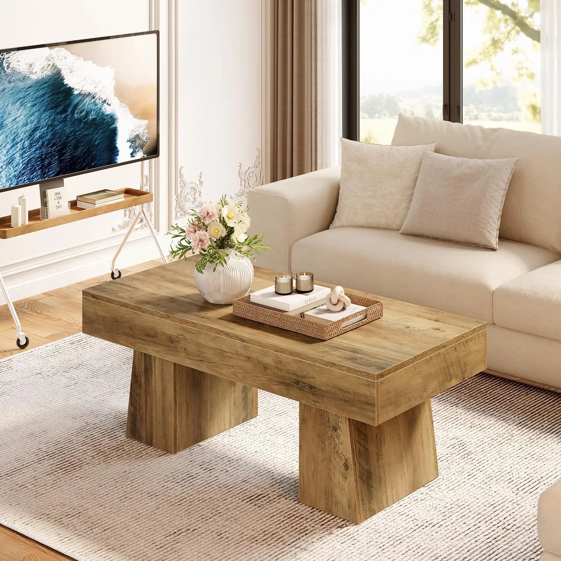 Wooden Rectangular Coffee Table