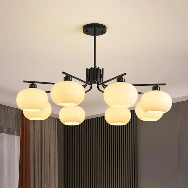 Modern Real Copper Glass Ball Ceiling Chandelier