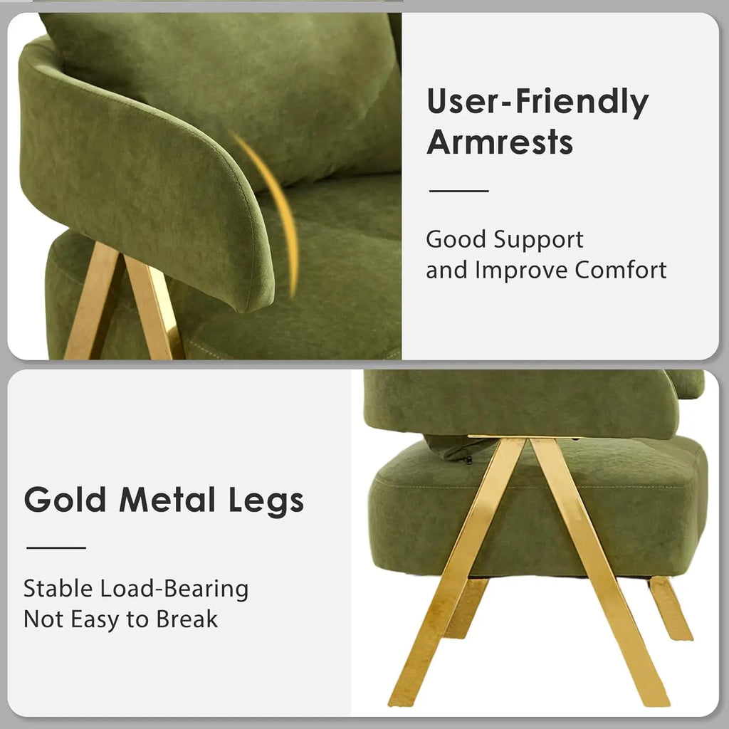 Modern Velvet Barrel Accent Chairs Set of 2