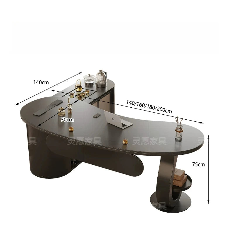 Luxury Irregular Shaped Sintered Stone Desk
