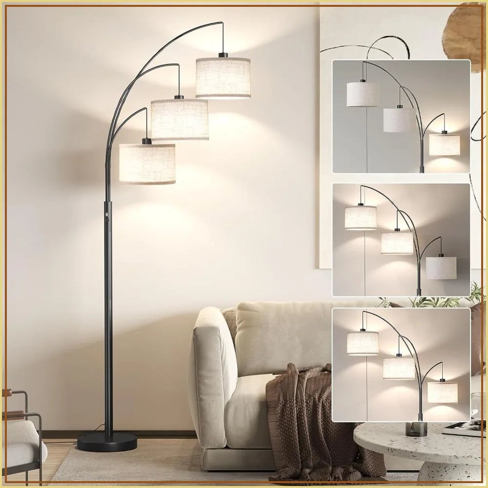 78" Tall Floor Lamp with Hanging Drum Shade,