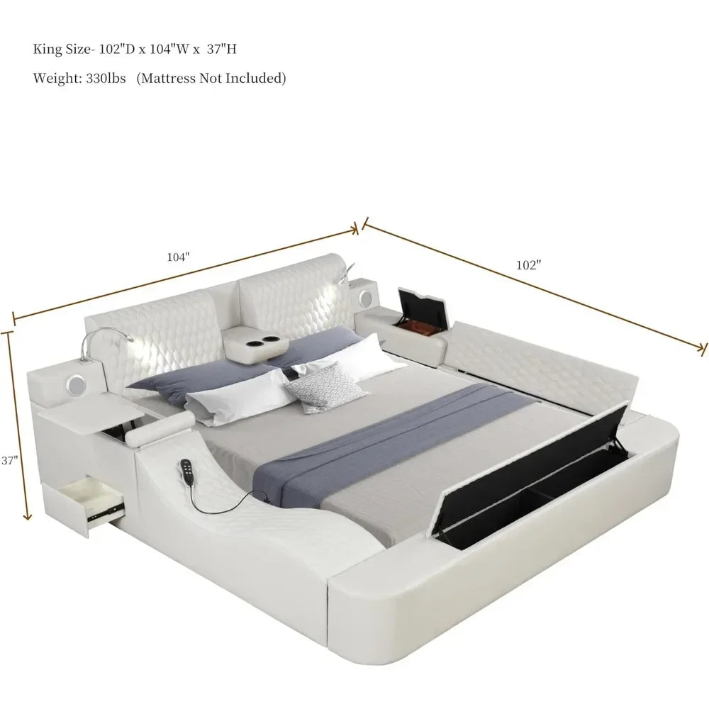 Smart Multifunctional Leather Bed Frame Massage Recliner and more...