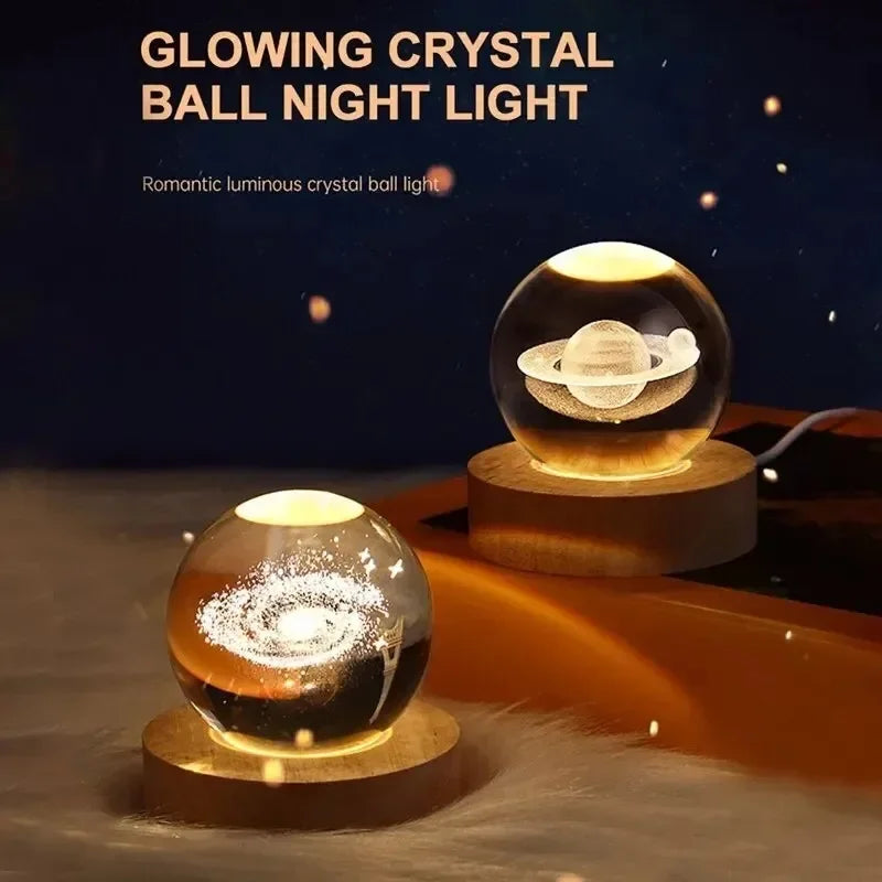 6cm Bedside Lamp Solar Theme Cosmos Series Crystal Ball