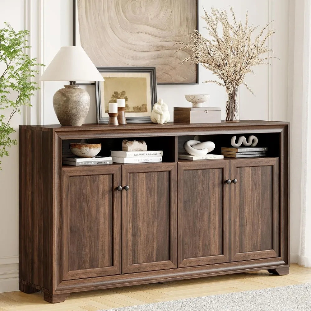 Buffet Cabinet: 4 Doors, Adjustable Shelves
