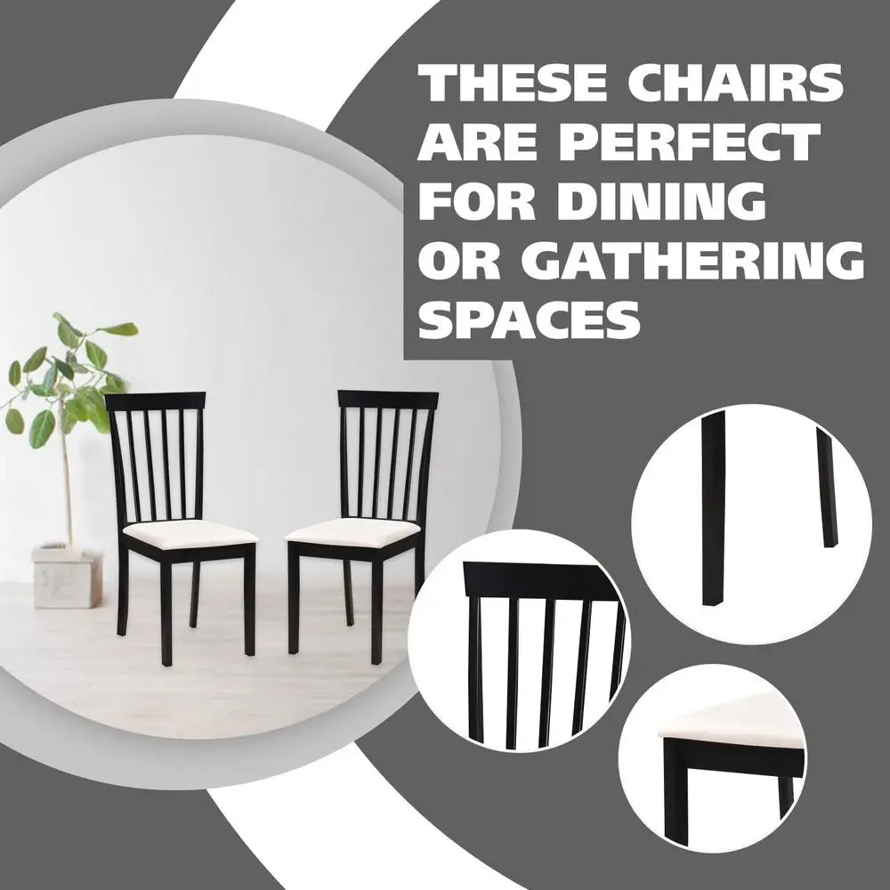 Upholstered Black Dining Chairs Set of 4