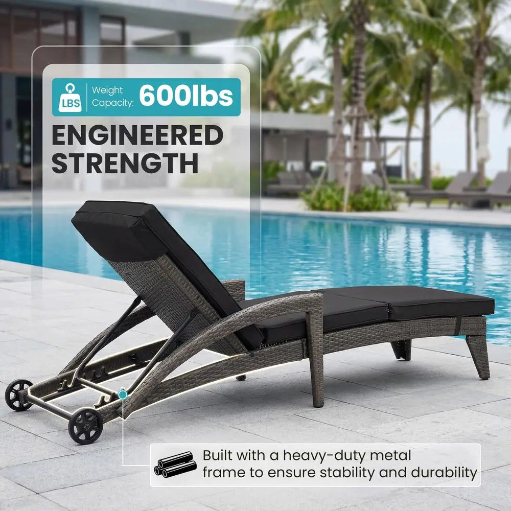 Foldable Patio Lounge Chair Sets with Side Table