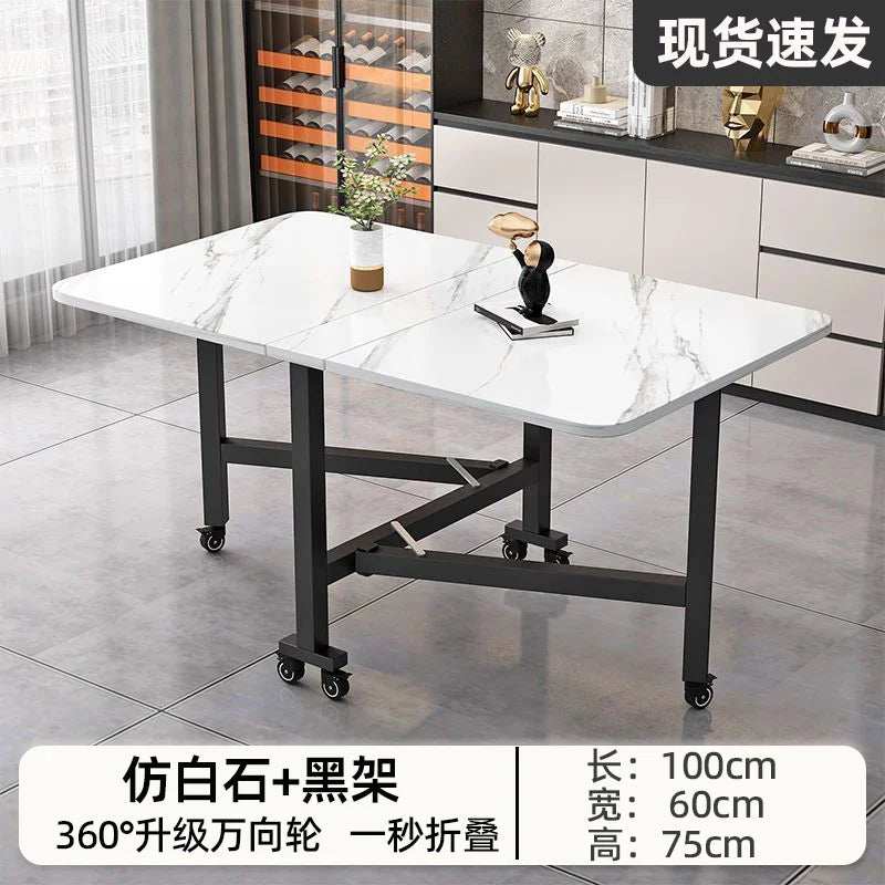 Folding dining table for small household