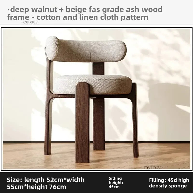 Solid Wood Dining Room Backrest Chairs