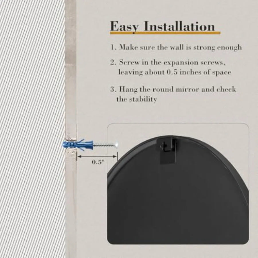 Round Bathroom Mirror for Over Sink