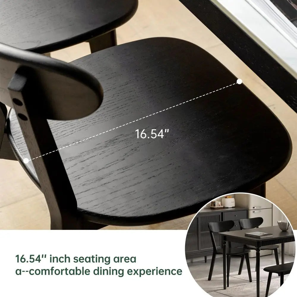 Kitchen Chairs, Solid Wood Modern Curved Backrest