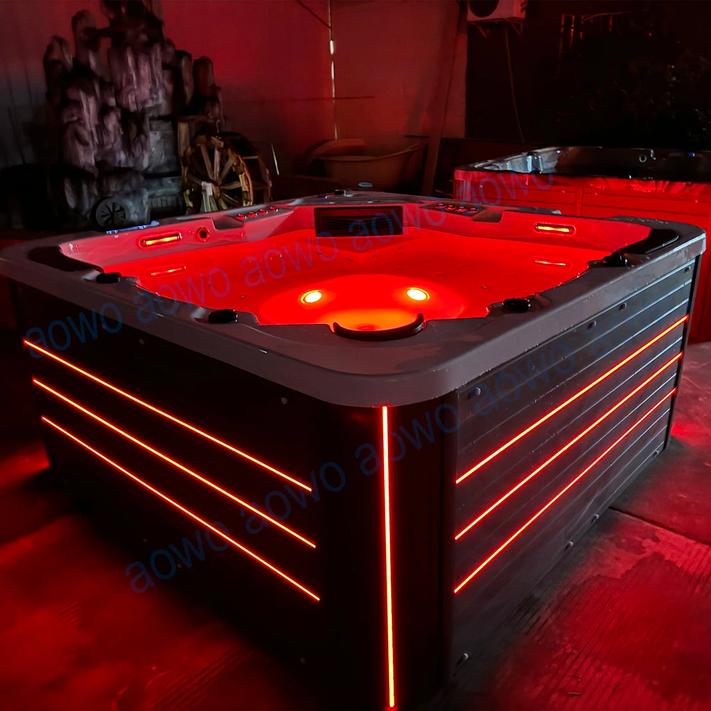 Outdoor Japanese Private Luxury Jacuzzi Deep Hot Tub Exterior Decorative Lighting