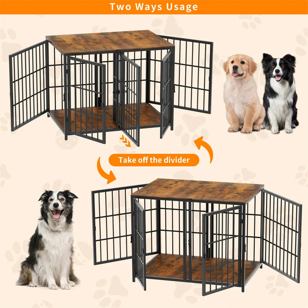 Ultra Thicken Dog Crate with Removable Divider
