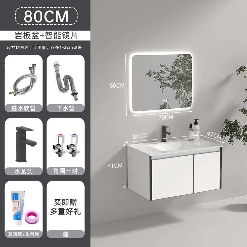 Modern Floating Bathroom Vanity with Sink, 3 Soft-Close Drawers