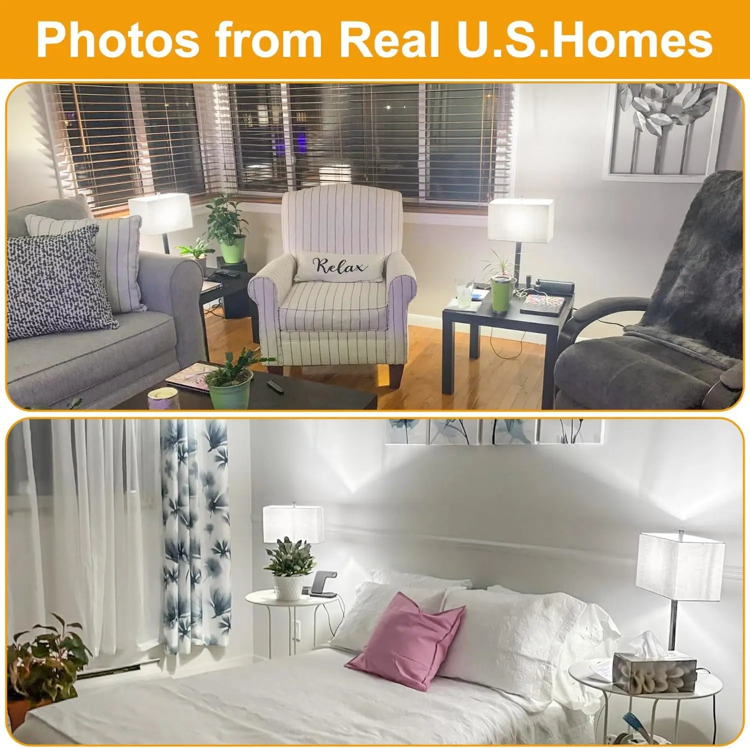 21" Touch Bedside Lamps with 2 USB & AC Outlets,
