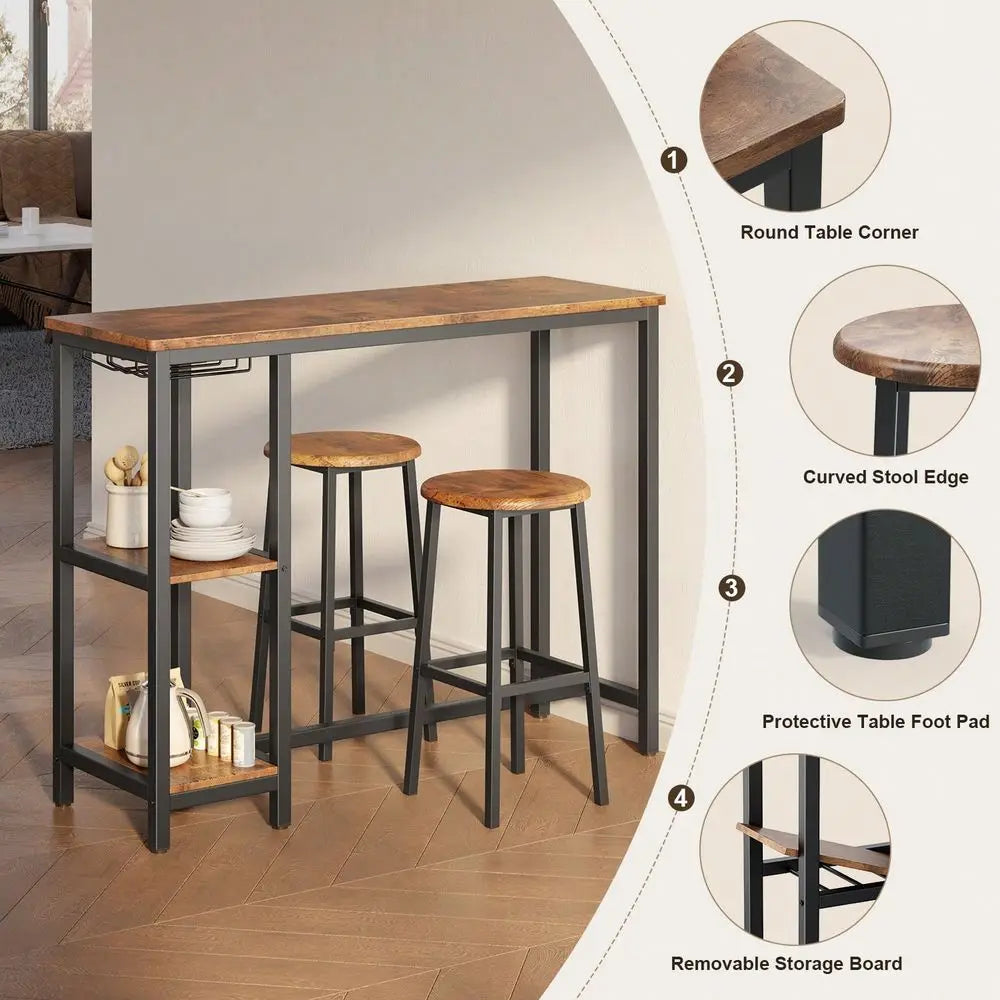 3 - Piece Kitchen Counter Dining Table Set
