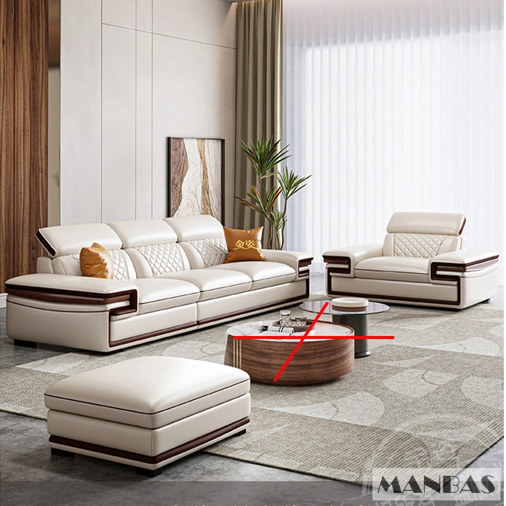Italian Genuine Leather Sofa Set