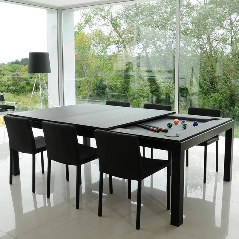 Luxury carved standard dining table convertible two-in-one pool table