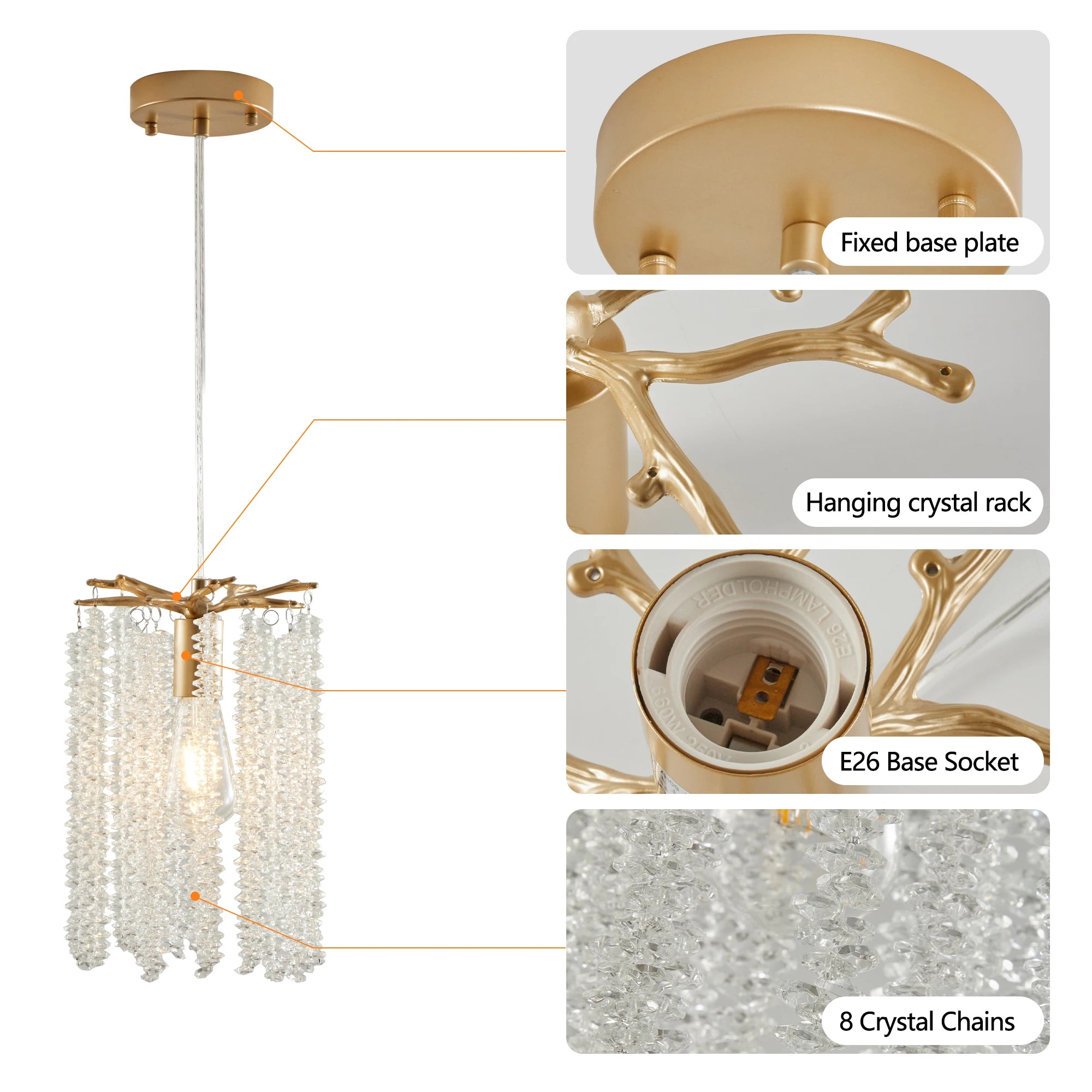 Luxury 3-Pack Crystal Pendant Lights