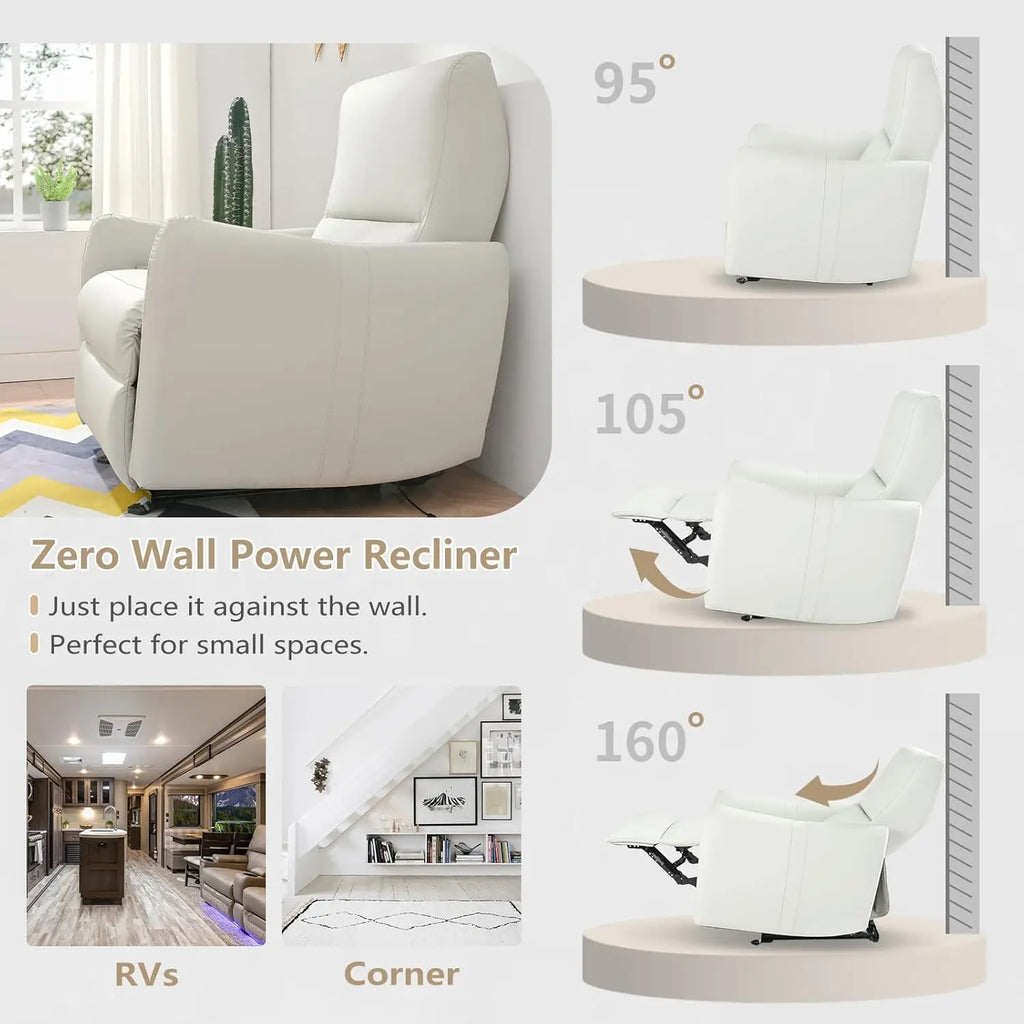 Wall Hugger Power Recliner Small Space USB
