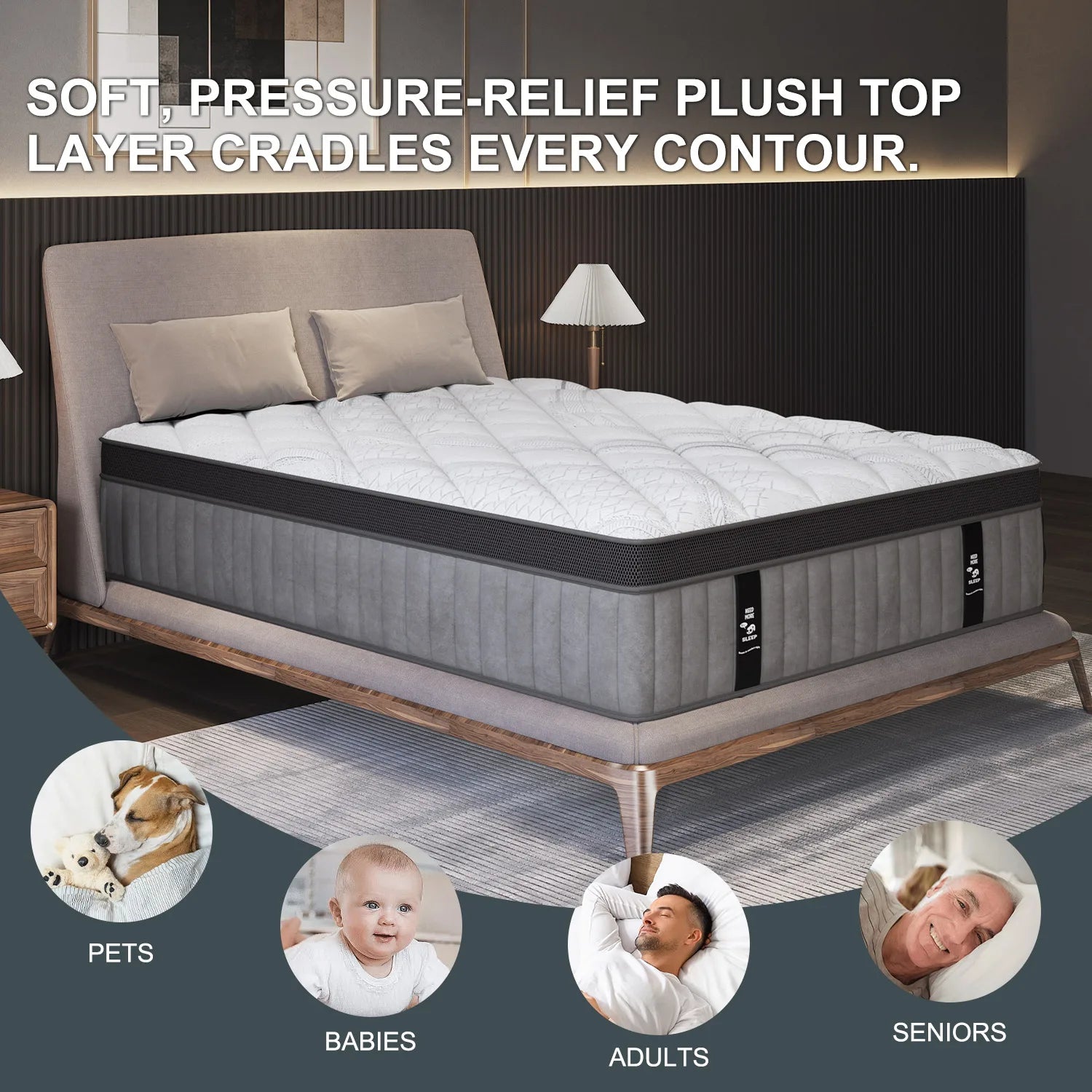 12" 14 Inch Gel Memory Foam Hybrid Mattress
