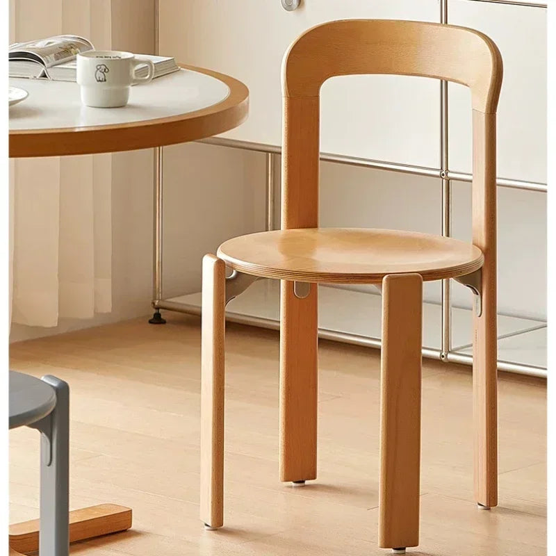 Solid Wood Dining Stackable  Kitchen Chair