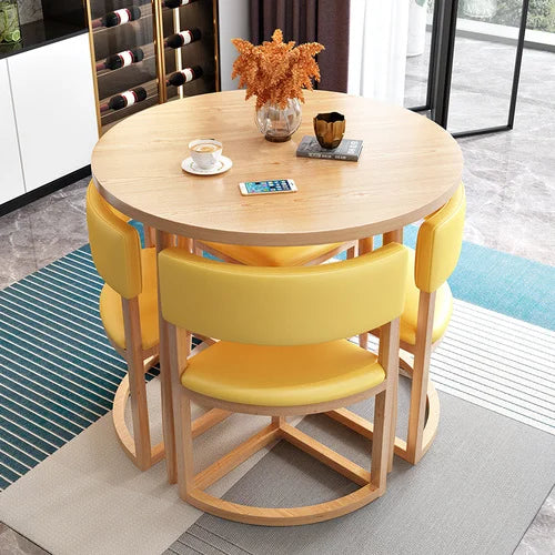 Round Kitchen Dining Table Set with four Chairs
