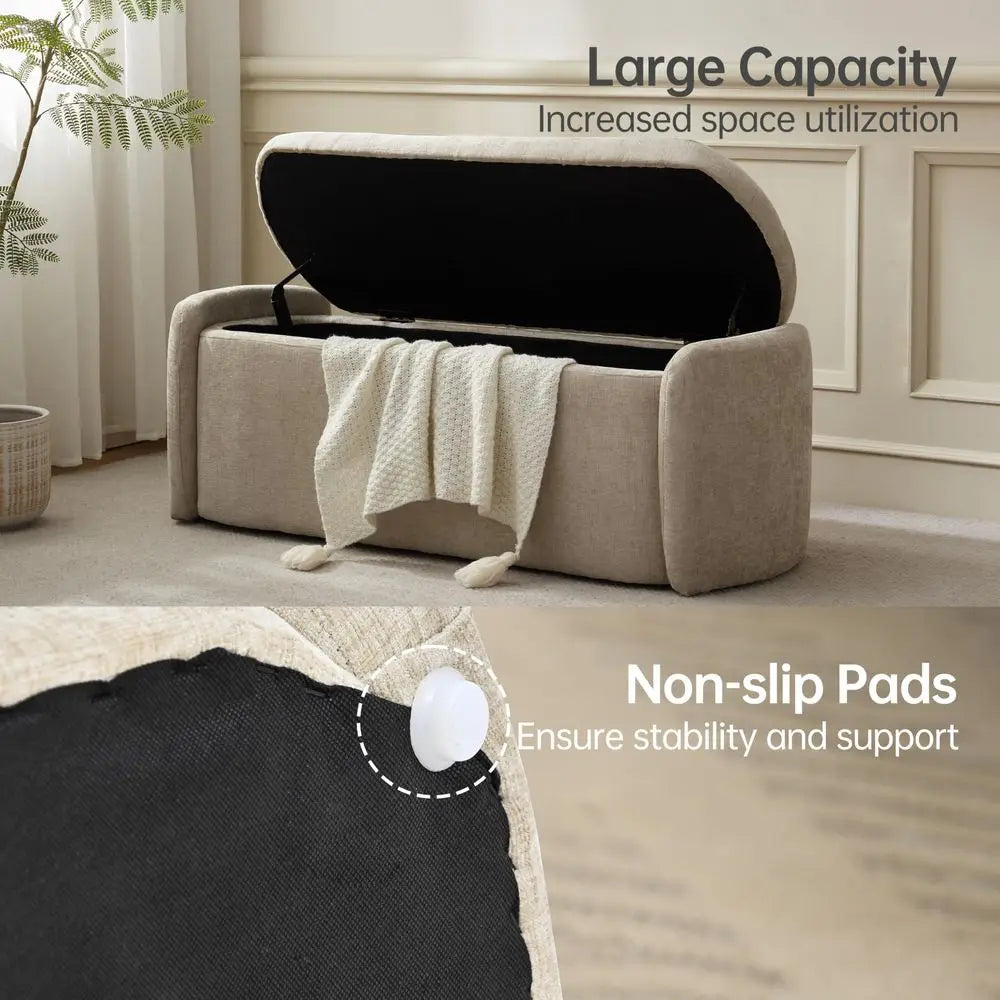 Oval Storage Ottoman Bench