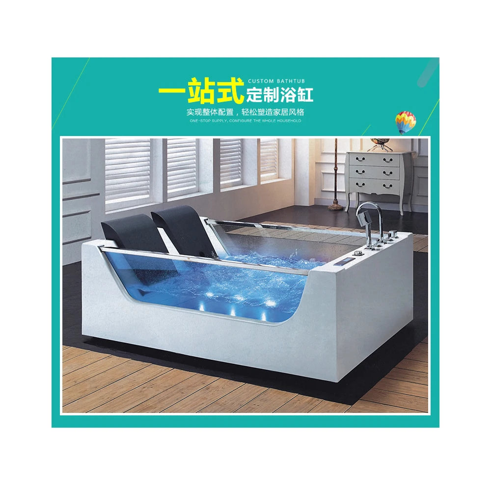 Glass Acrylic Whirlpool Massage Bathtub
