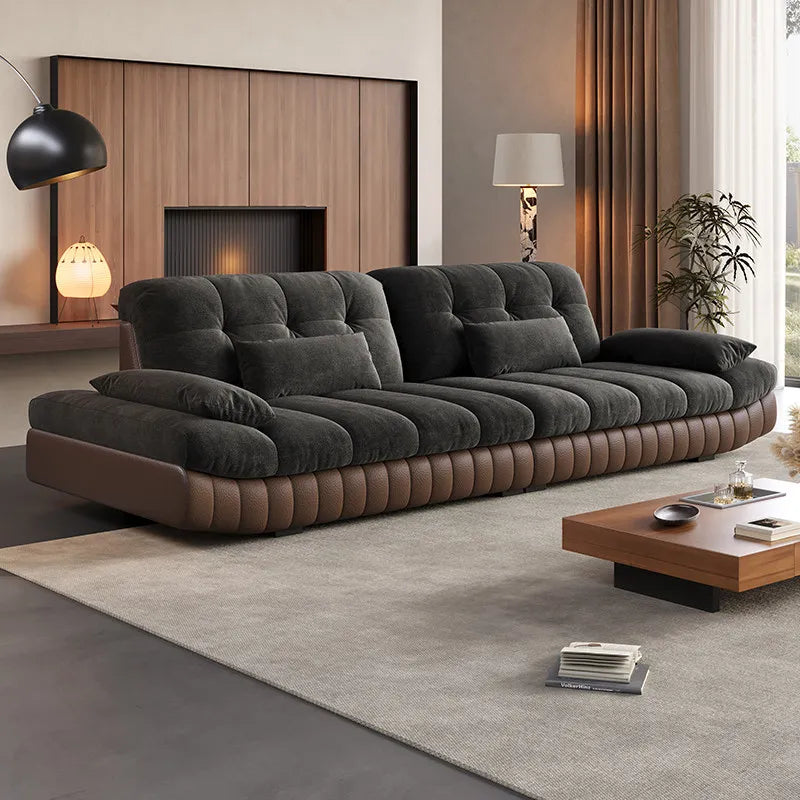 Black Living Room Floor Sofas Design