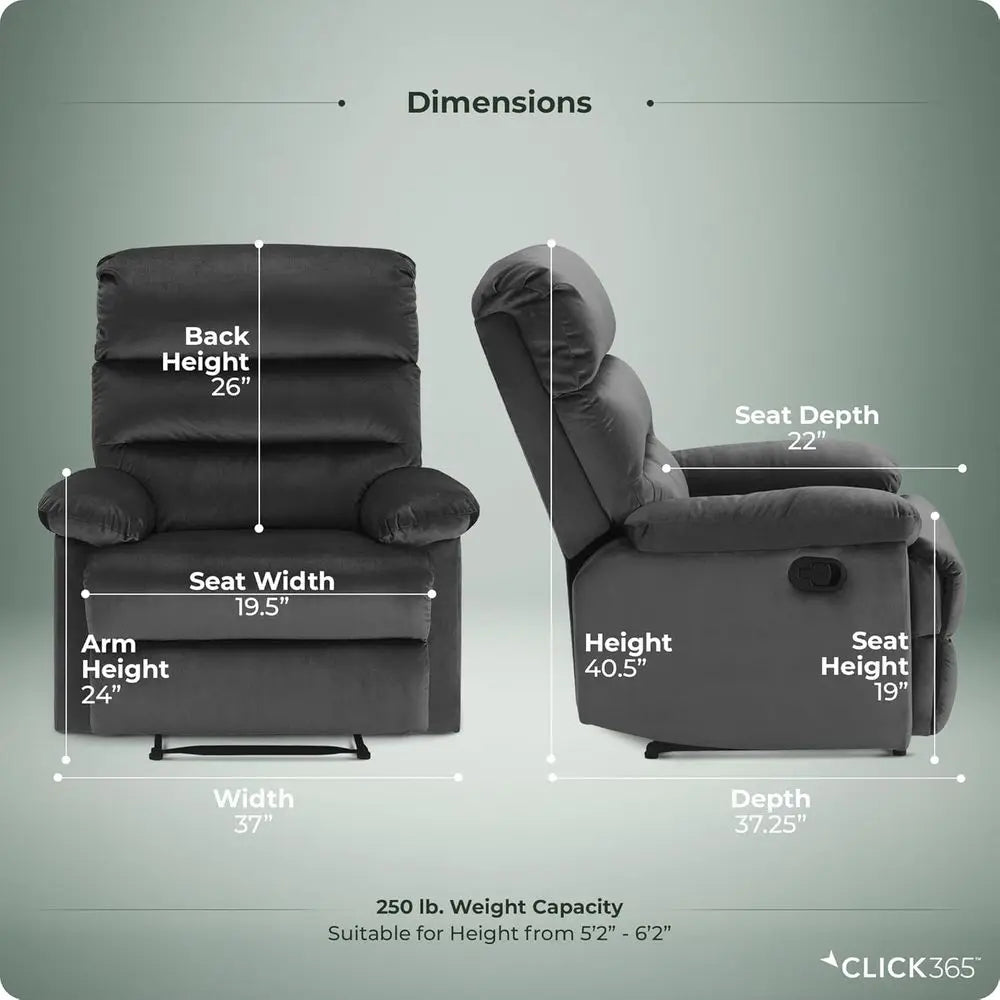 Graphite Gray Recliner Chair,