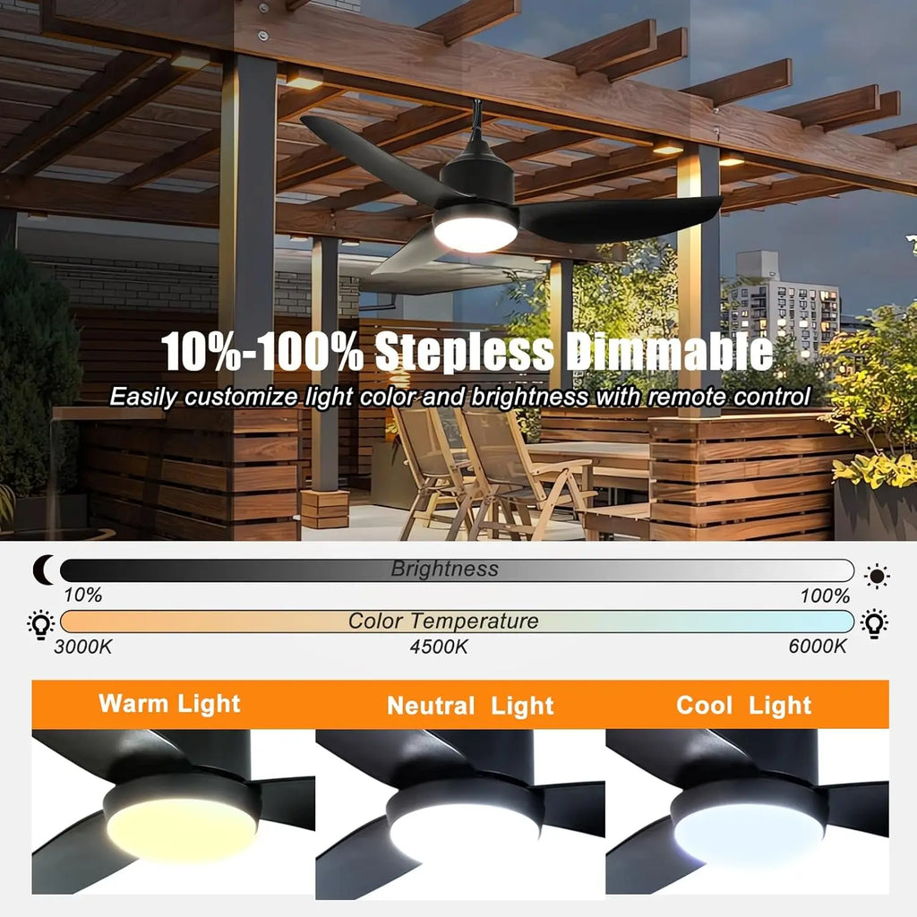 Outdoor Ceiling Fan with Light